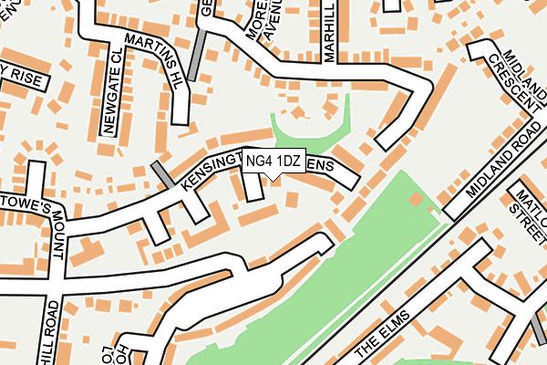 NG4 1DZ map - OS OpenMap – Local (Ordnance Survey)