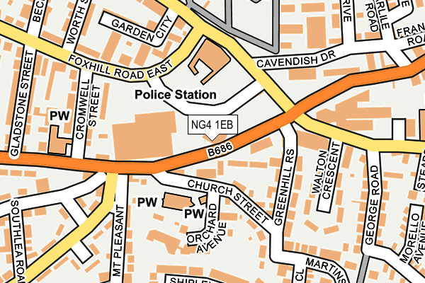 NG4 1EB map - OS OpenMap – Local (Ordnance Survey)