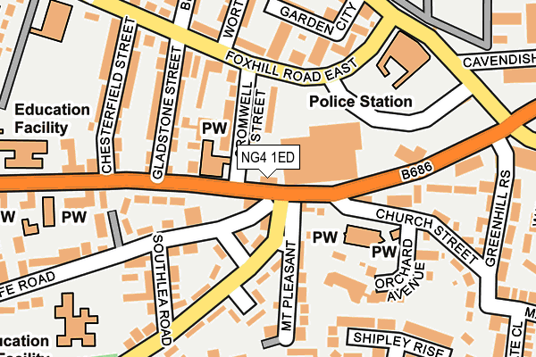 NG4 1ED map - OS OpenMap – Local (Ordnance Survey)