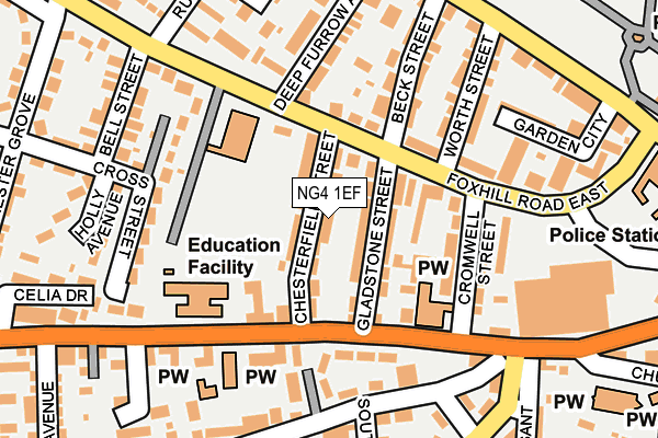 NG4 1EF map - OS OpenMap – Local (Ordnance Survey)