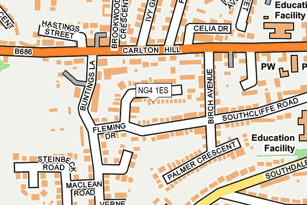 NG4 1ES map - OS OpenMap – Local (Ordnance Survey)