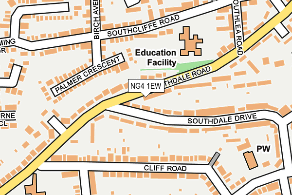 NG4 1EW map - OS OpenMap – Local (Ordnance Survey)