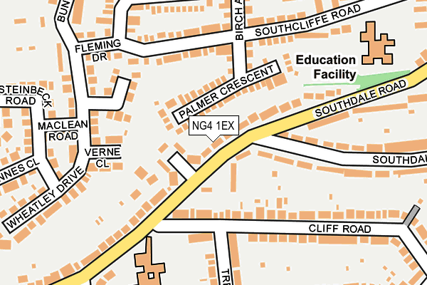 NG4 1EX map - OS OpenMap – Local (Ordnance Survey)