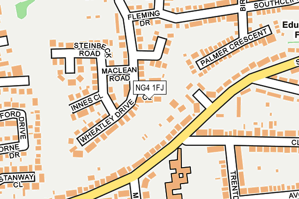 NG4 1FJ map - OS OpenMap – Local (Ordnance Survey)