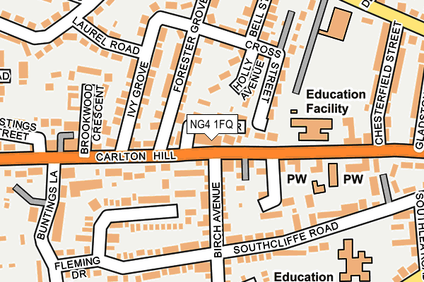 NG4 1FQ map - OS OpenMap – Local (Ordnance Survey)