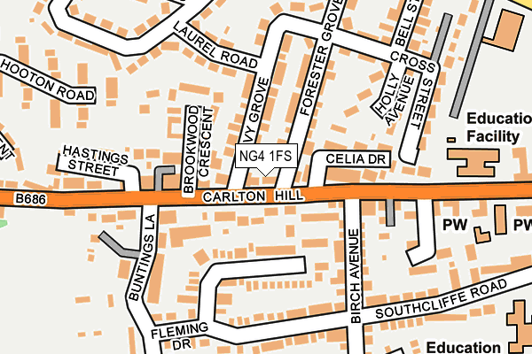 NG4 1FS map - OS OpenMap – Local (Ordnance Survey)