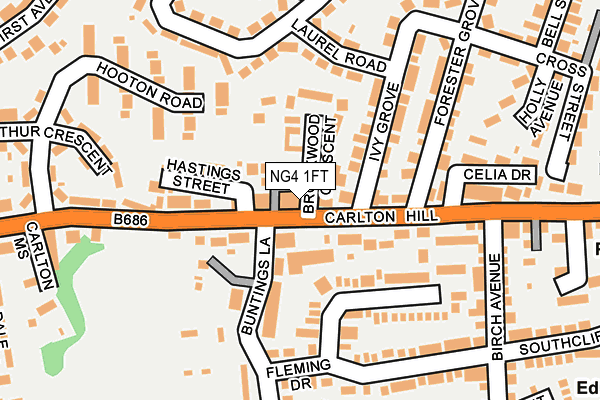 NG4 1FT map - OS OpenMap – Local (Ordnance Survey)