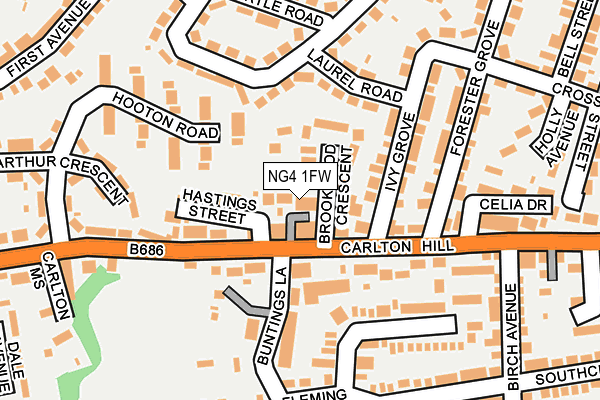 NG4 1FW map - OS OpenMap – Local (Ordnance Survey)