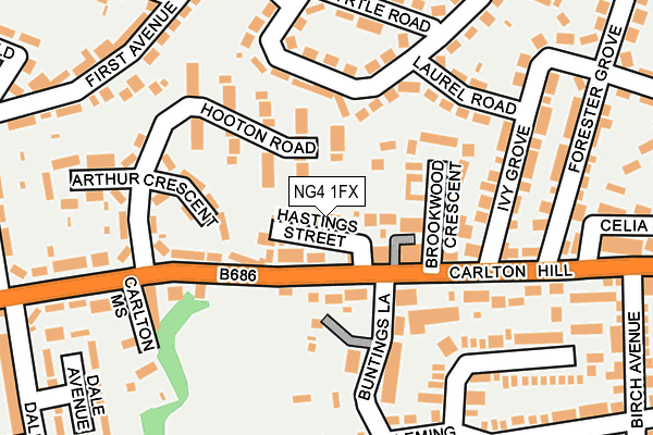 NG4 1FX map - OS OpenMap – Local (Ordnance Survey)