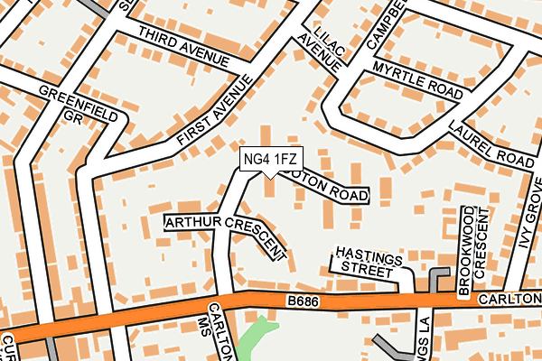 NG4 1FZ map - OS OpenMap – Local (Ordnance Survey)