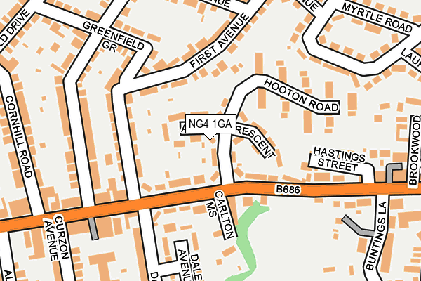 NG4 1GA map - OS OpenMap – Local (Ordnance Survey)