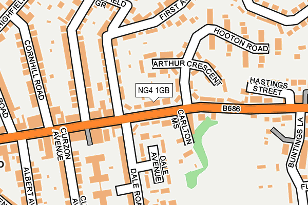 NG4 1GB map - OS OpenMap – Local (Ordnance Survey)