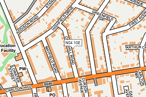 NG4 1GE map - OS OpenMap – Local (Ordnance Survey)