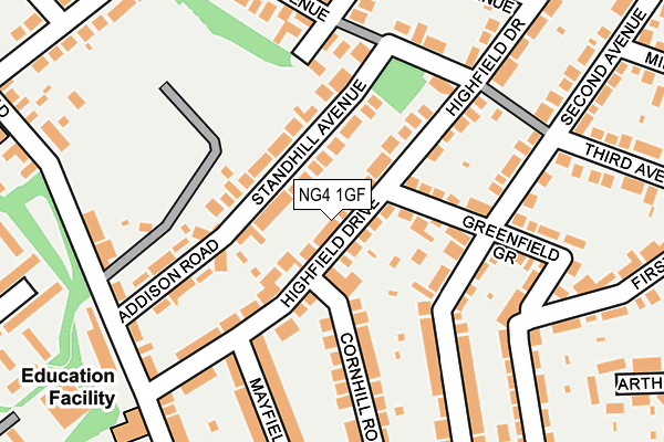 NG4 1GF map - OS OpenMap – Local (Ordnance Survey)