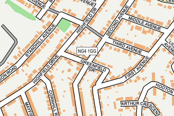 NG4 1GG map - OS OpenMap – Local (Ordnance Survey)