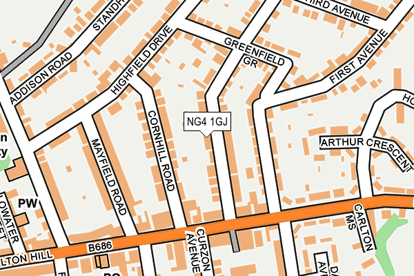 NG4 1GJ map - OS OpenMap – Local (Ordnance Survey)