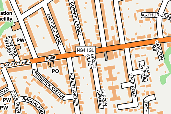 NG4 1GL map - OS OpenMap – Local (Ordnance Survey)