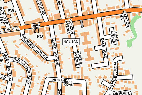 NG4 1GN map - OS OpenMap – Local (Ordnance Survey)