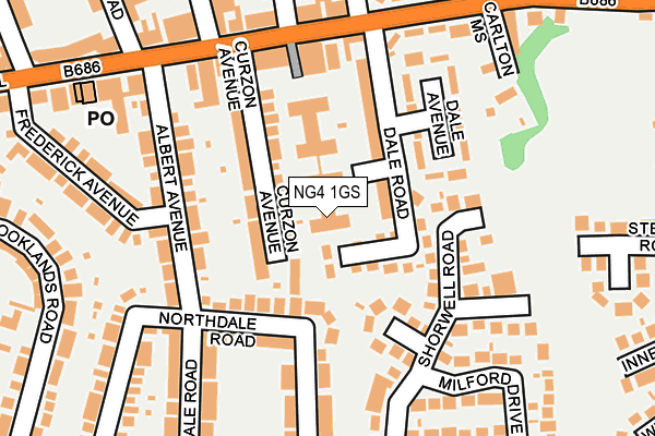 NG4 1GS map - OS OpenMap – Local (Ordnance Survey)