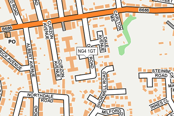 NG4 1GT map - OS OpenMap – Local (Ordnance Survey)