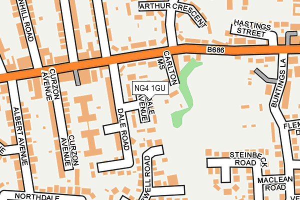 NG4 1GU map - OS OpenMap – Local (Ordnance Survey)