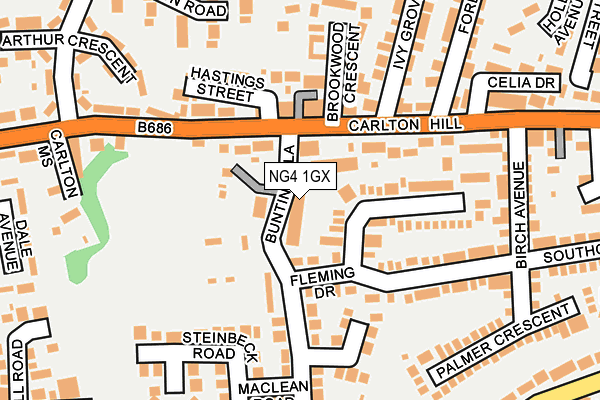 NG4 1GX map - OS OpenMap – Local (Ordnance Survey)