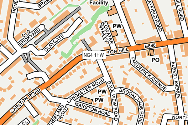 NG4 1HW map - OS OpenMap – Local (Ordnance Survey)