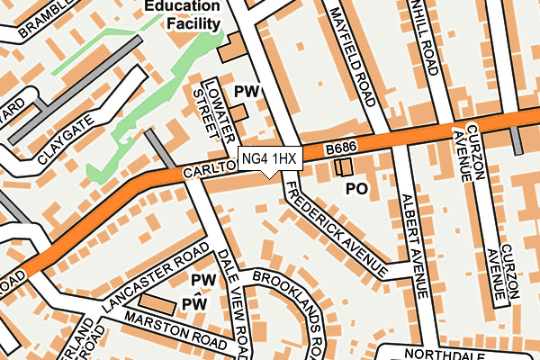 NG4 1HX map - OS OpenMap – Local (Ordnance Survey)