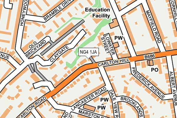 Map of THE BRIDAL HOUSE NOTTINGHAM LTD at local scale