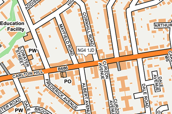 NG4 1JD map - OS OpenMap – Local (Ordnance Survey)