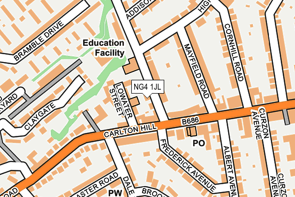 NG4 1JL map - OS OpenMap – Local (Ordnance Survey)