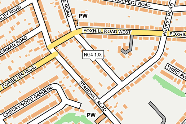 NG4 1JX map - OS OpenMap – Local (Ordnance Survey)