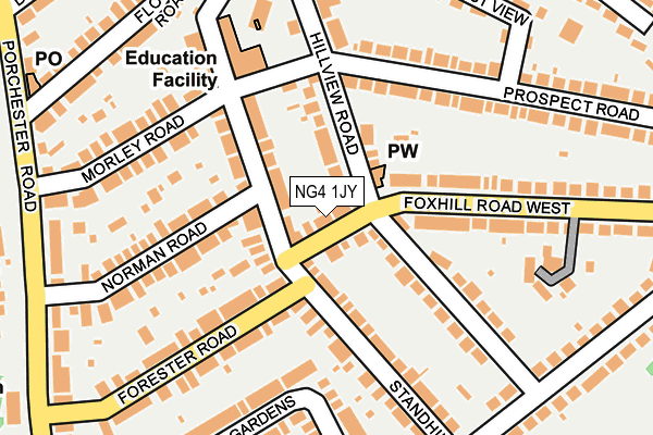 NG4 1JY map - OS OpenMap – Local (Ordnance Survey)