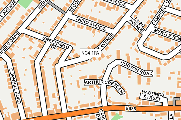 NG4 1PA map - OS OpenMap – Local (Ordnance Survey)