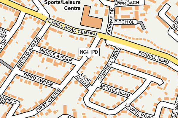 NG4 1PD map - OS OpenMap – Local (Ordnance Survey)