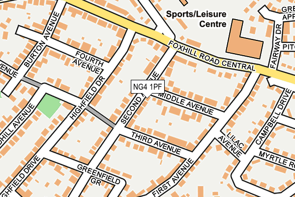 NG4 1PF map - OS OpenMap – Local (Ordnance Survey)