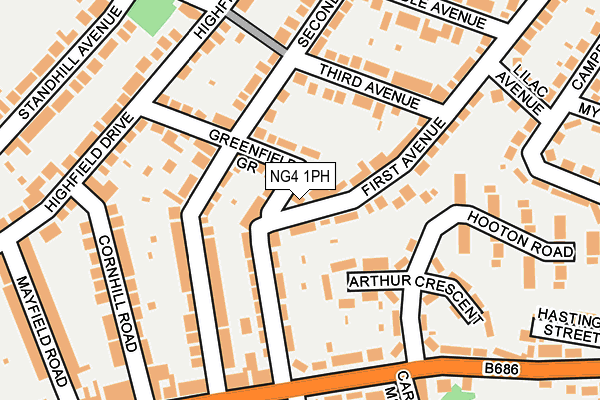 NG4 1PH map - OS OpenMap – Local (Ordnance Survey)