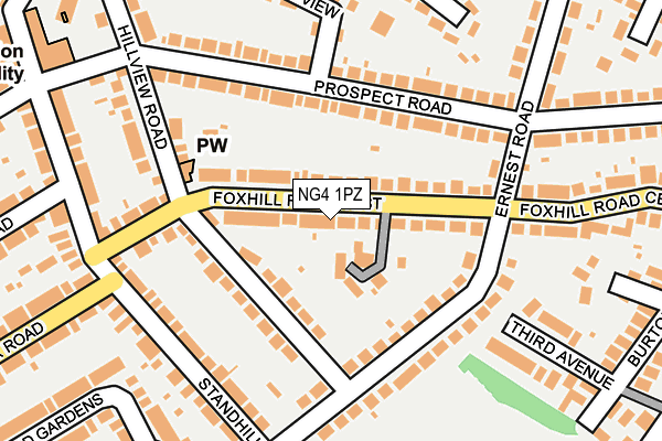 NG4 1PZ map - OS OpenMap – Local (Ordnance Survey)