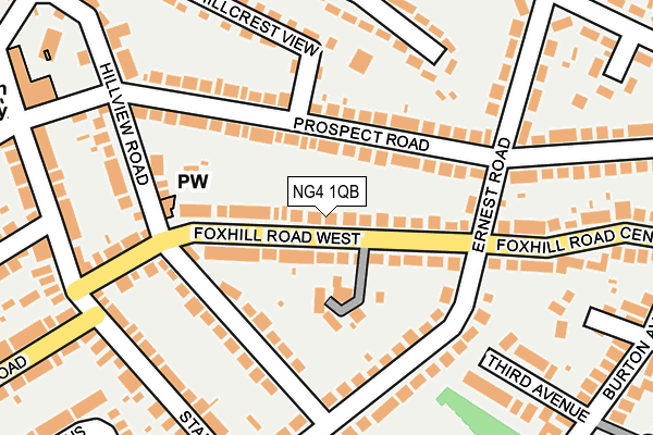 NG4 1QB map - OS OpenMap – Local (Ordnance Survey)