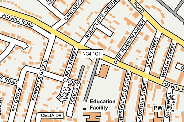NG4 1QT map - OS OpenMap – Local (Ordnance Survey)