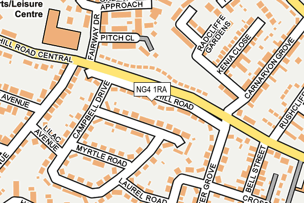NG4 1RA map - OS OpenMap – Local (Ordnance Survey)