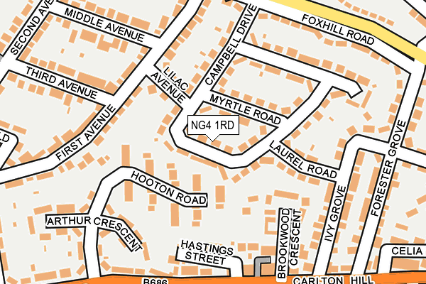 NG4 1RD map - OS OpenMap – Local (Ordnance Survey)