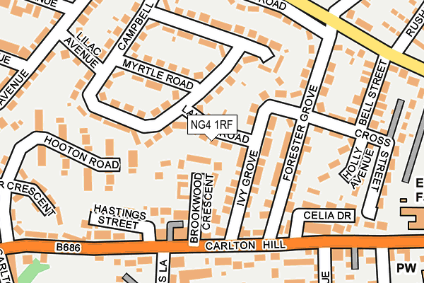 NG4 1RF map - OS OpenMap – Local (Ordnance Survey)