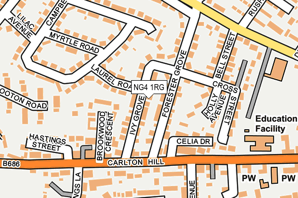 NG4 1RG map - OS OpenMap – Local (Ordnance Survey)