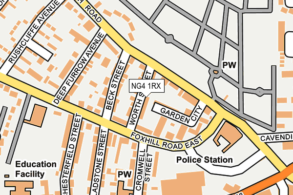 NG4 1RX map - OS OpenMap – Local (Ordnance Survey)