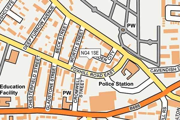 NG4 1SE map - OS OpenMap – Local (Ordnance Survey)