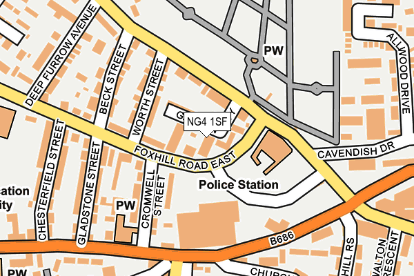 NG4 1SF map - OS OpenMap – Local (Ordnance Survey)