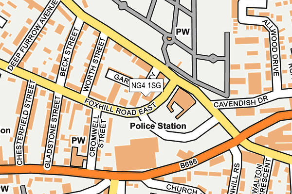 NG4 1SG map - OS OpenMap – Local (Ordnance Survey)