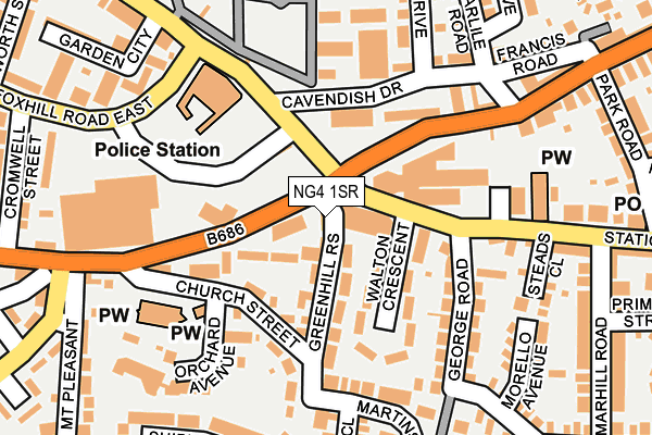 NG4 1SR map - OS OpenMap – Local (Ordnance Survey)