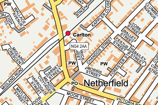 NG4 2AA map - OS OpenMap – Local (Ordnance Survey)